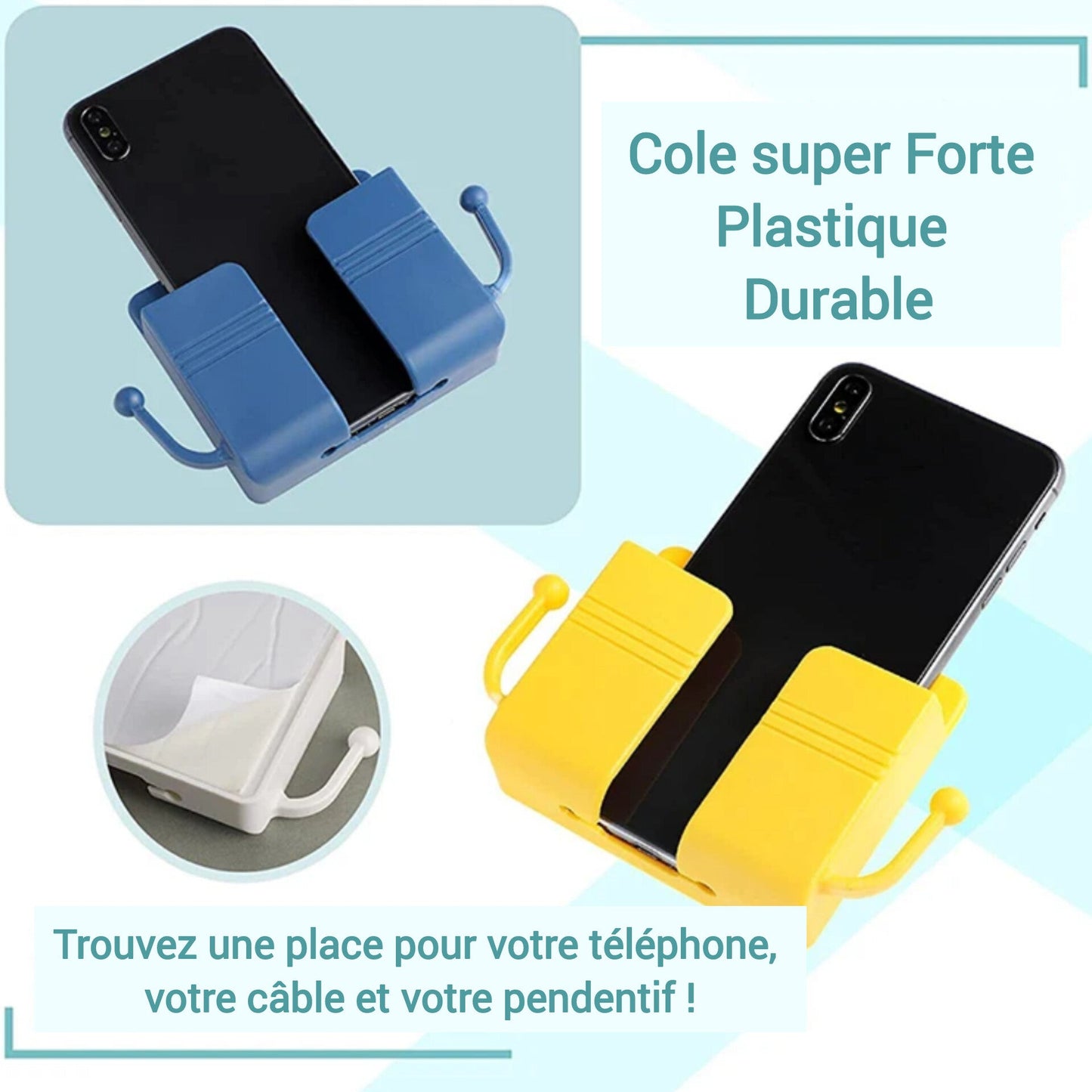 Pack de 3 Supports Mural Adhésif Téléphone et accessoires